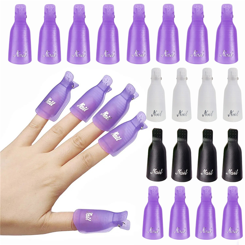 Nail Art Gel Polish - 10Pcs Plastic Acrylic Nail Art Soak