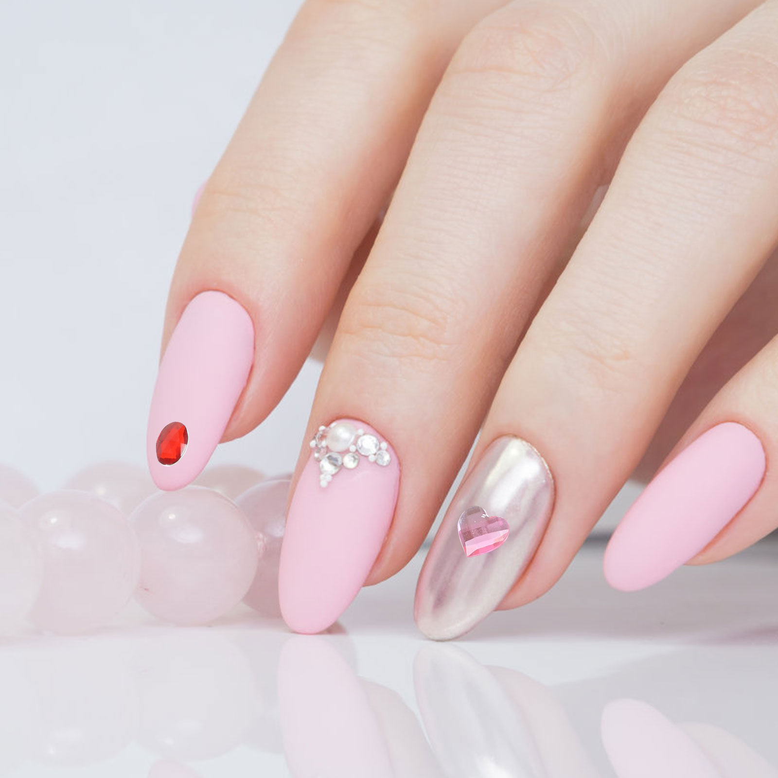 Rhinestone Nail Gem - 12Sheets Acrylic Adhesive Rhinestones Sticky Gems