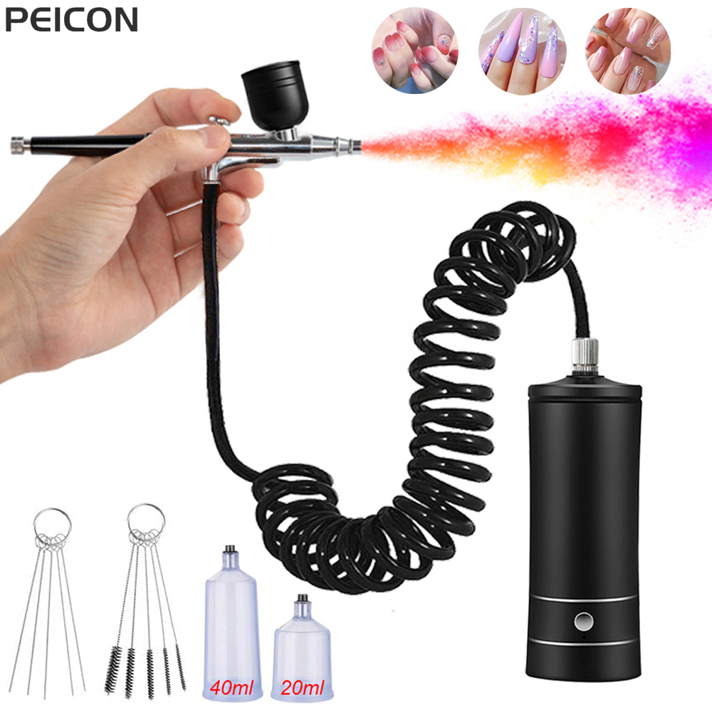 Nail Fan Brush - Airbrush Nail with Compressor Portable Air