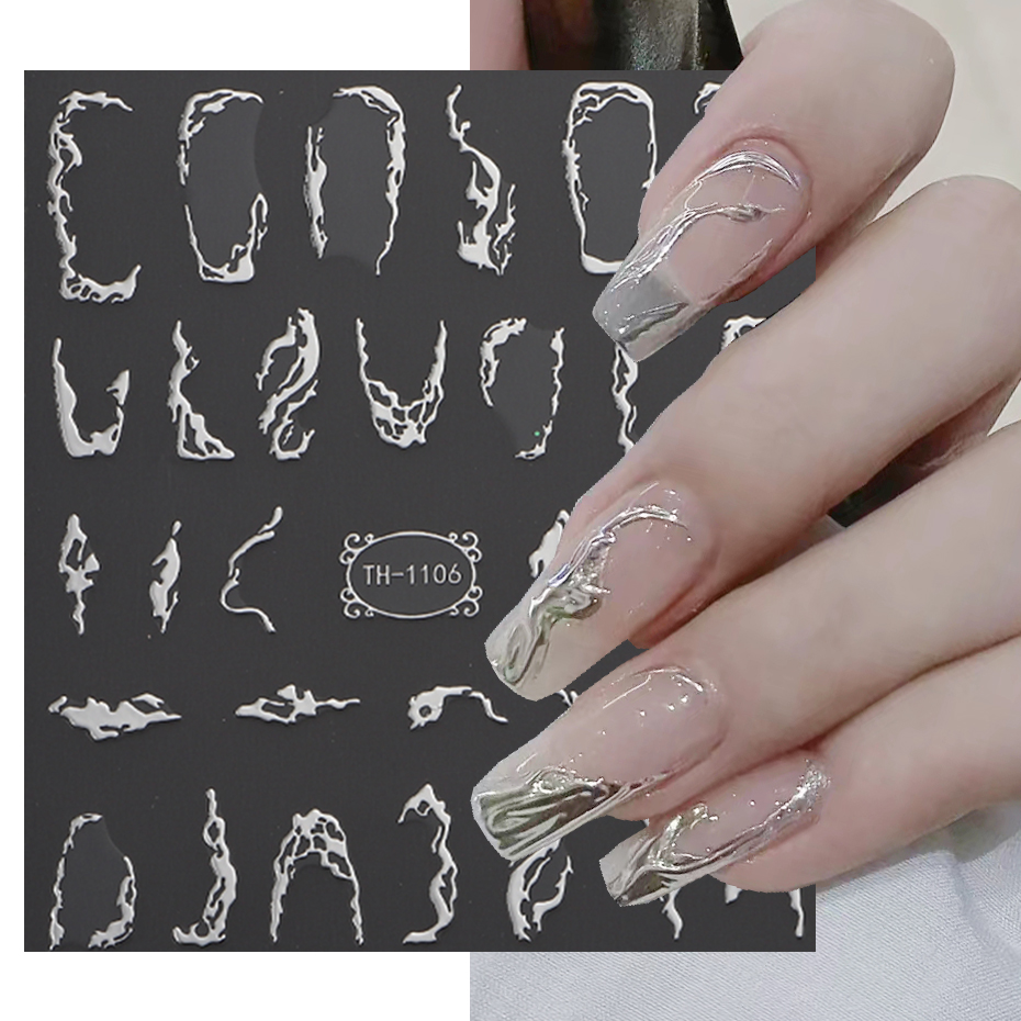 3D Metalic Line Nail Stickers  - Nail Art Full Design 评论和价格