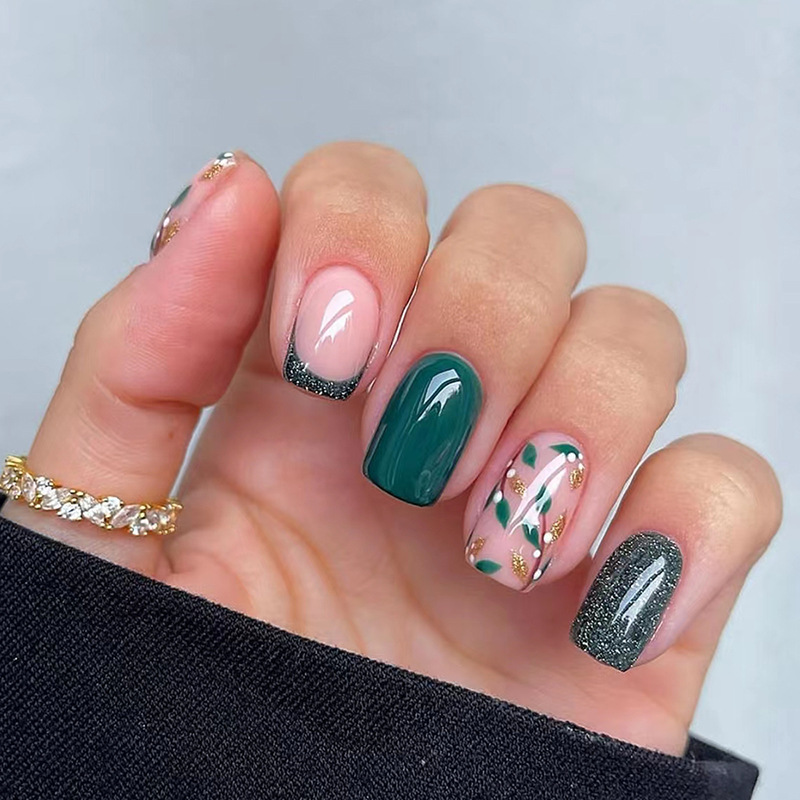 24Pcs Reusable Fake Nails Shor - Nail Art Full Design 评论和价格