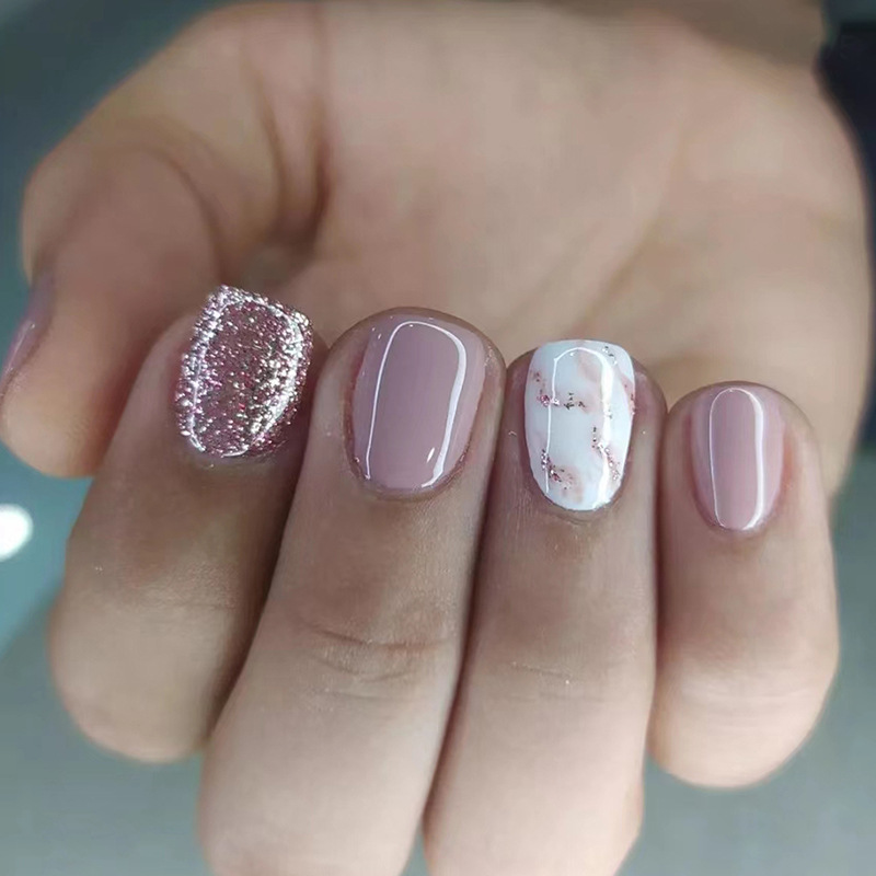 24Pcs Reusable Fake Nails Shor - Nail Art Full Design 评论和价格