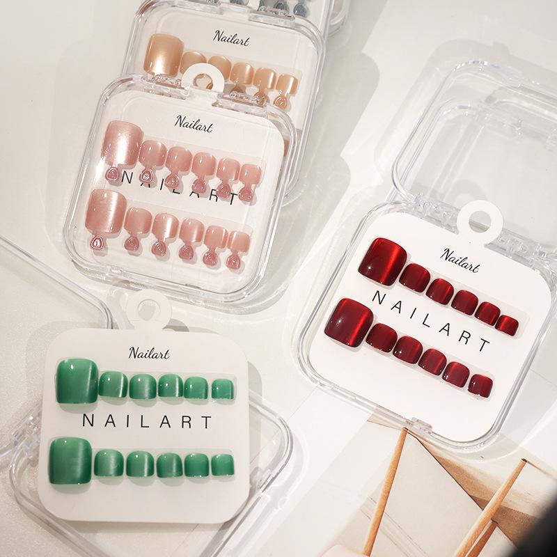New 10 Pcs/Box French Fake Nai - Nail Art Extension Cat Eye 评论和价格