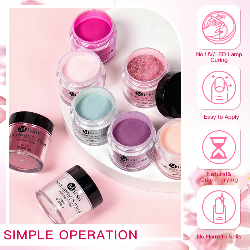 10PCS/Set Dip Nails Powder Kit - Dip Powder Nail 评论和价格