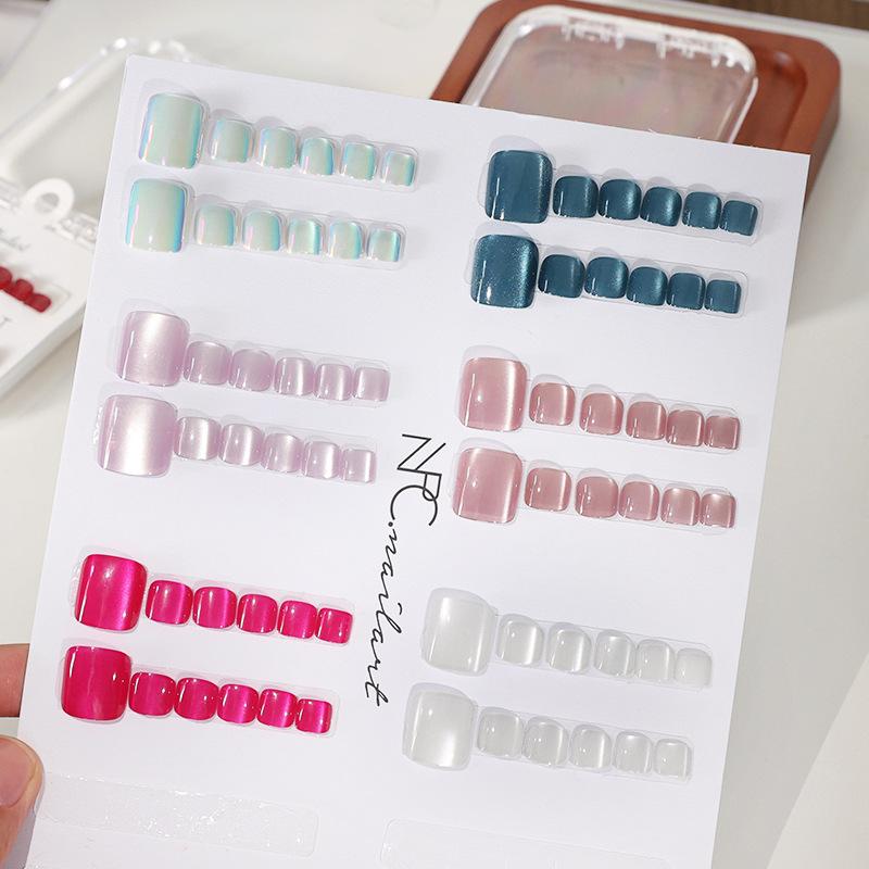 10 Pcs/Box French Fake Nails G - Nail Art Extension Cat Eye 评论和价格