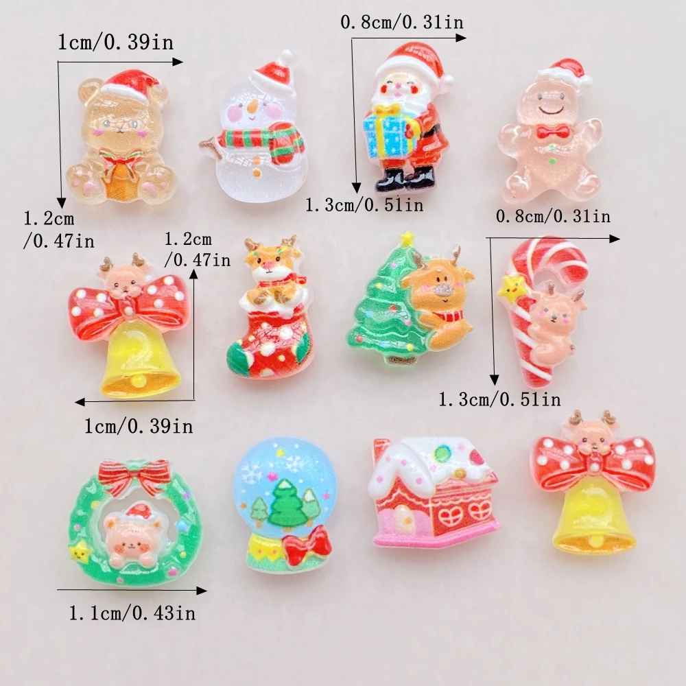 50pcs Resin Mini Cartoon Chris - Nail Art Xmas 评论和价格