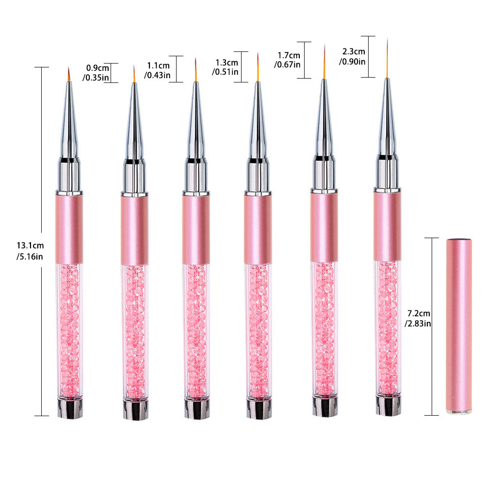 6pcs/Set Acrylic French Stripe - Nail Fan Brush 评论和价格