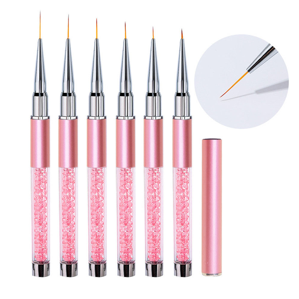 6pcs/Set Acrylic French Stripe - Nail Fan Brush 评论和价格