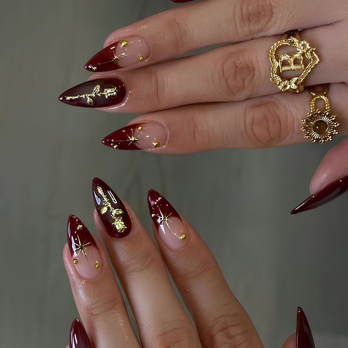 24pcs Flower Long Almond Press - Nail Art Full Design 评论和价格