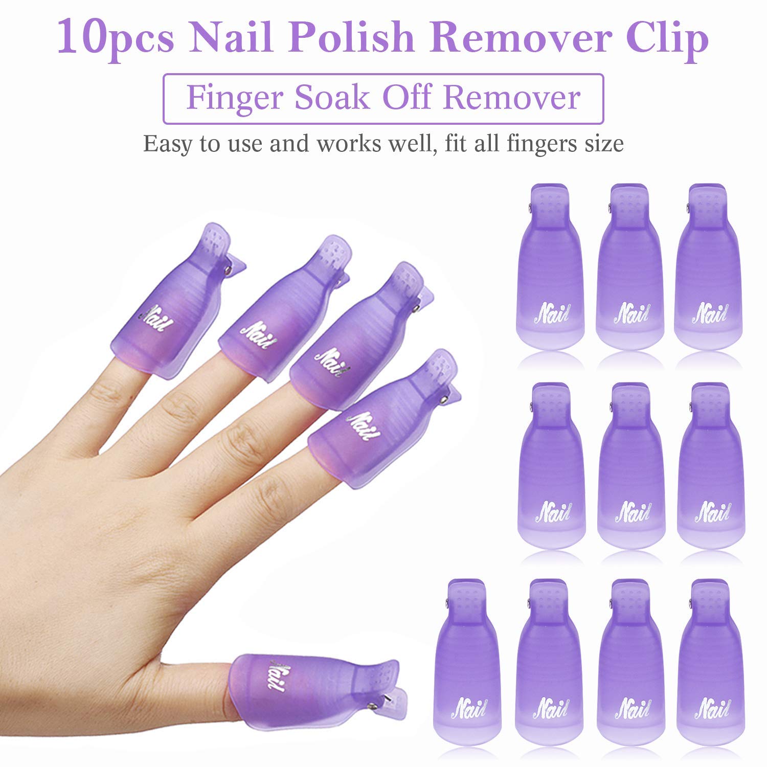 10Pcs Plastic Nail Art Soak Of - Nail Art Gel Polish 评论和价格