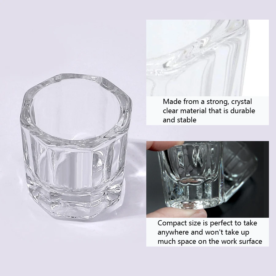 1Pc Mini Crystal Glass, Clear  - Nail Fan Brush 评论和价格