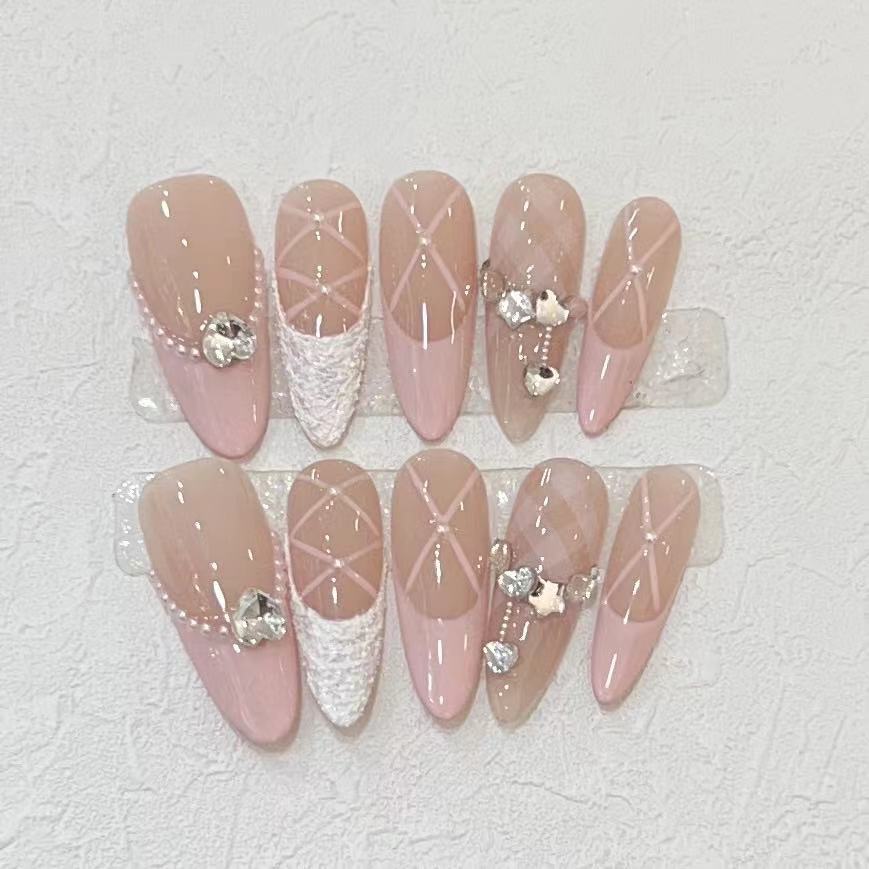 10Pcs Handmade Press on Nails  - Nail Art Full Design 评论和价格