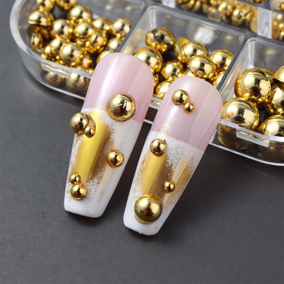 6 Grids Mixed Size Golden Silv - Nail Art Full Design 评论和价格