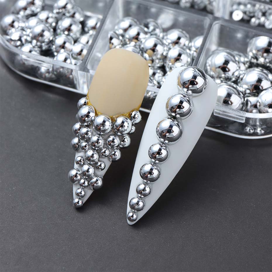 6 Grids Mixed Size Golden Silv - Nail Art Full Design 评论和价格