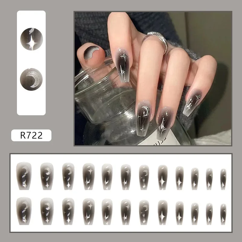 24Pcs/Set Dark Spice Wearable  - Nail Art Full Design 评论和价格