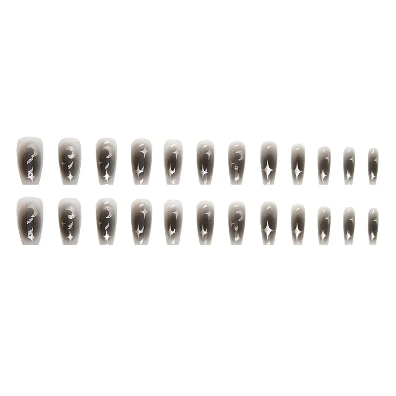 24Pcs/Set Dark Spice Wearable  - Nail Art Full Design 评论和价格