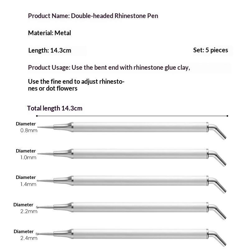 5Pcs Acrylic Handle Crystal St - Rhinestone Nail Gem 评论和价格