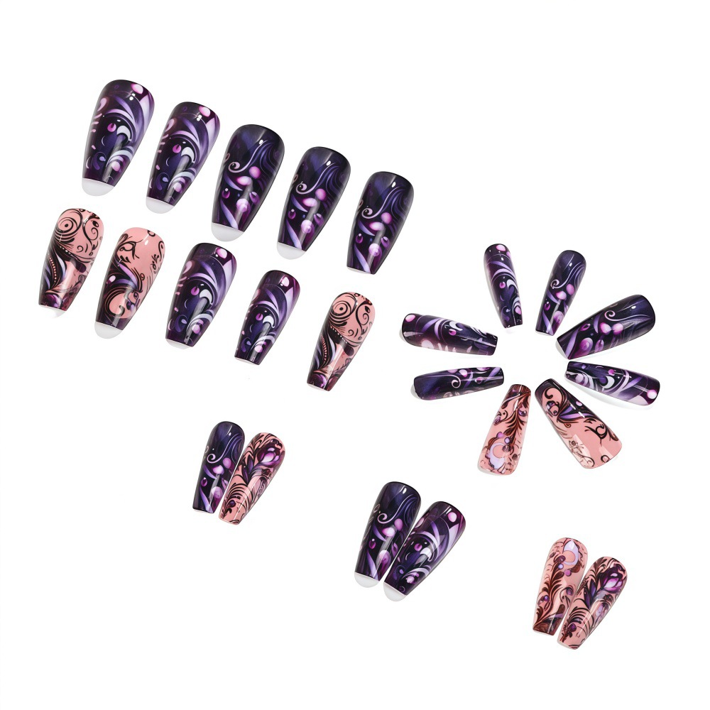 Medium fake nails for women gi - Nail Art Full Design 评论和价格