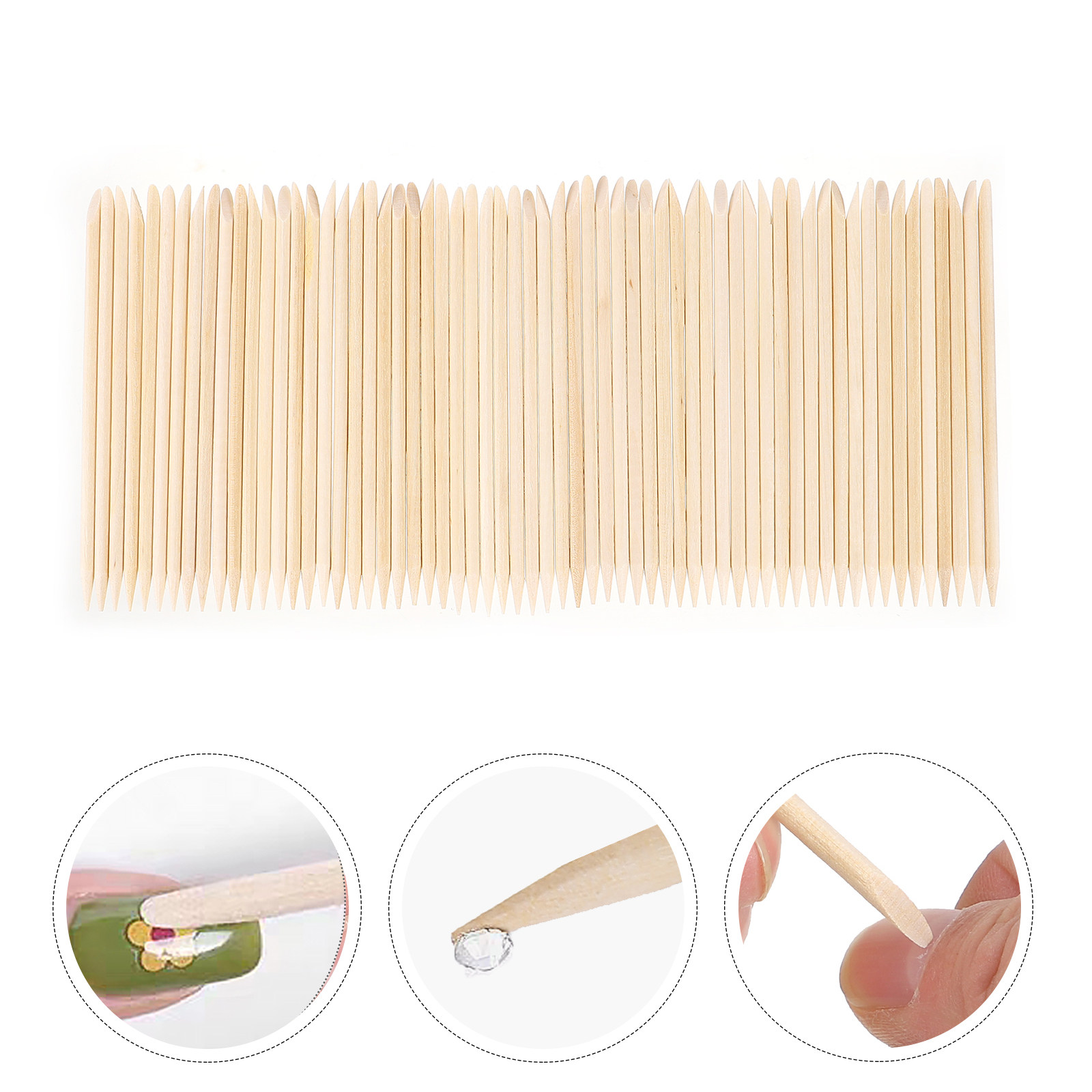 200pcs Orange Wood Cuticle Sti - Nail Art Gel Polish 评论和价格