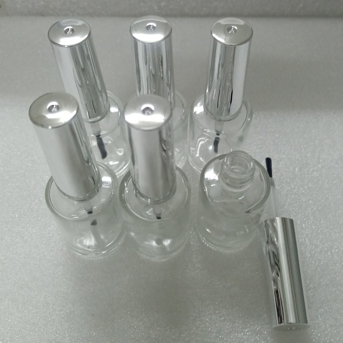 13ml 6 Pieces Clear Glass Nail - Nail Fan Brush 评论和价格