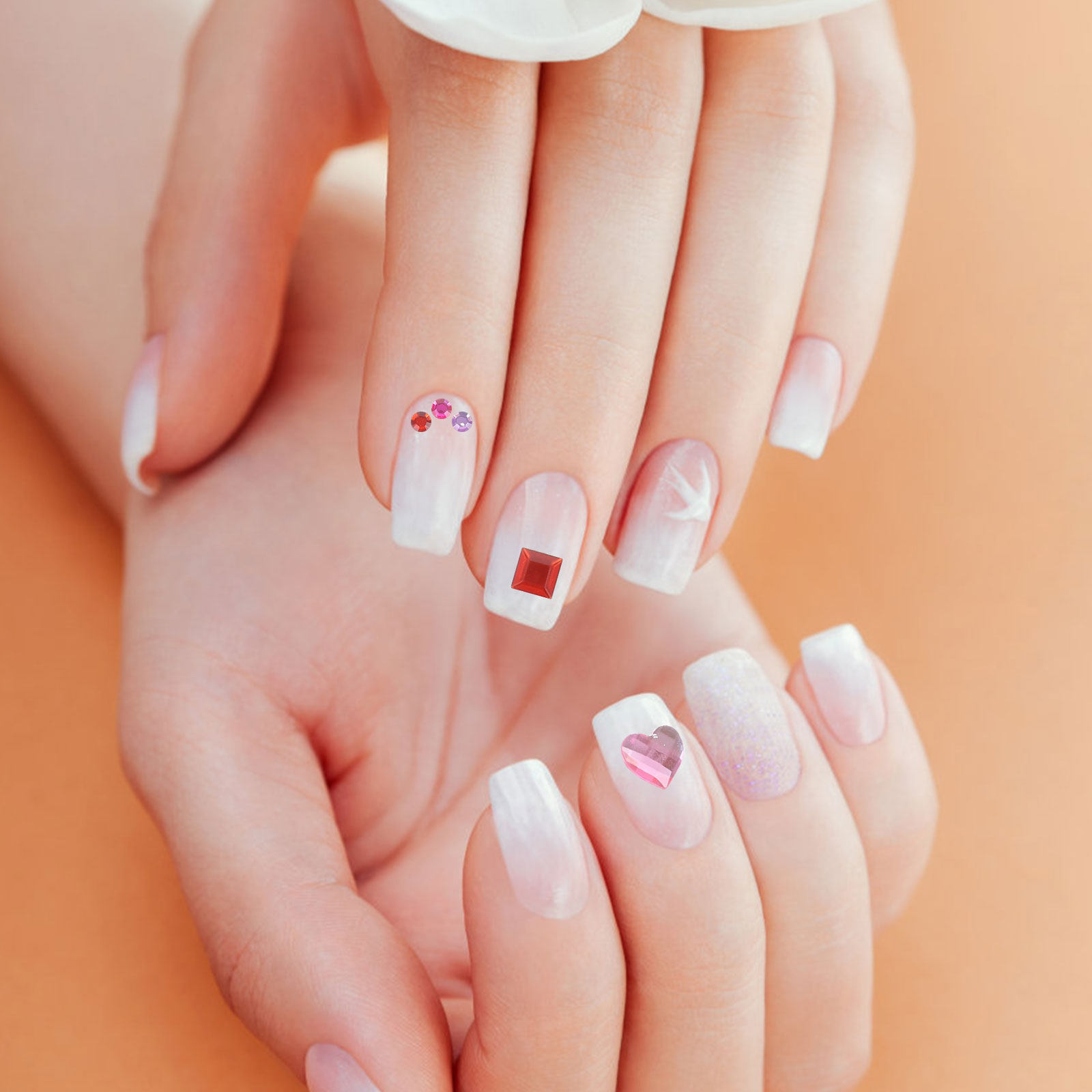 12Sheets Acrylic Adhesive Rhin - Rhinestone Nail Gem 评论和价格