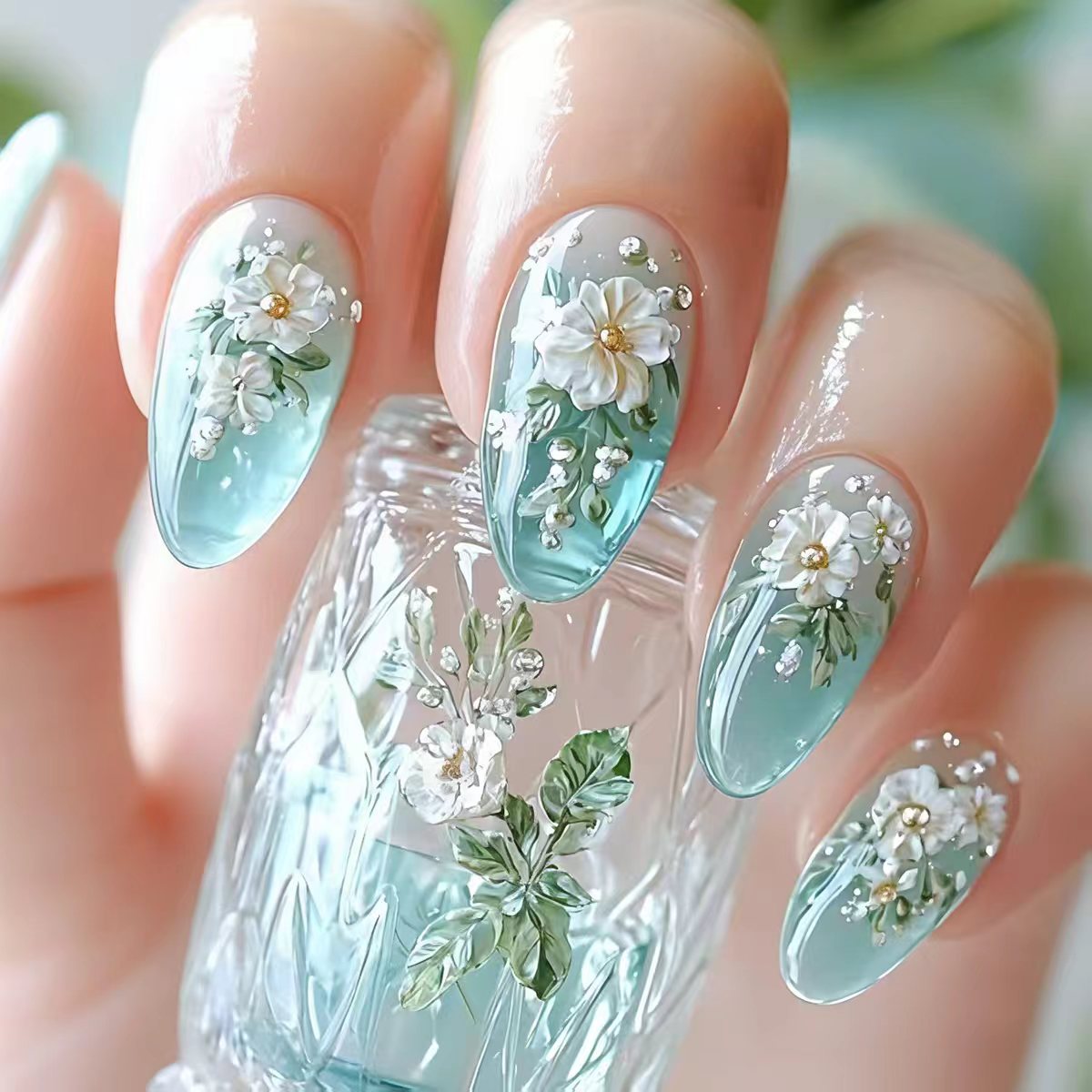 Medium fake nails for women gi - Nail Art Full Design 评论和价格