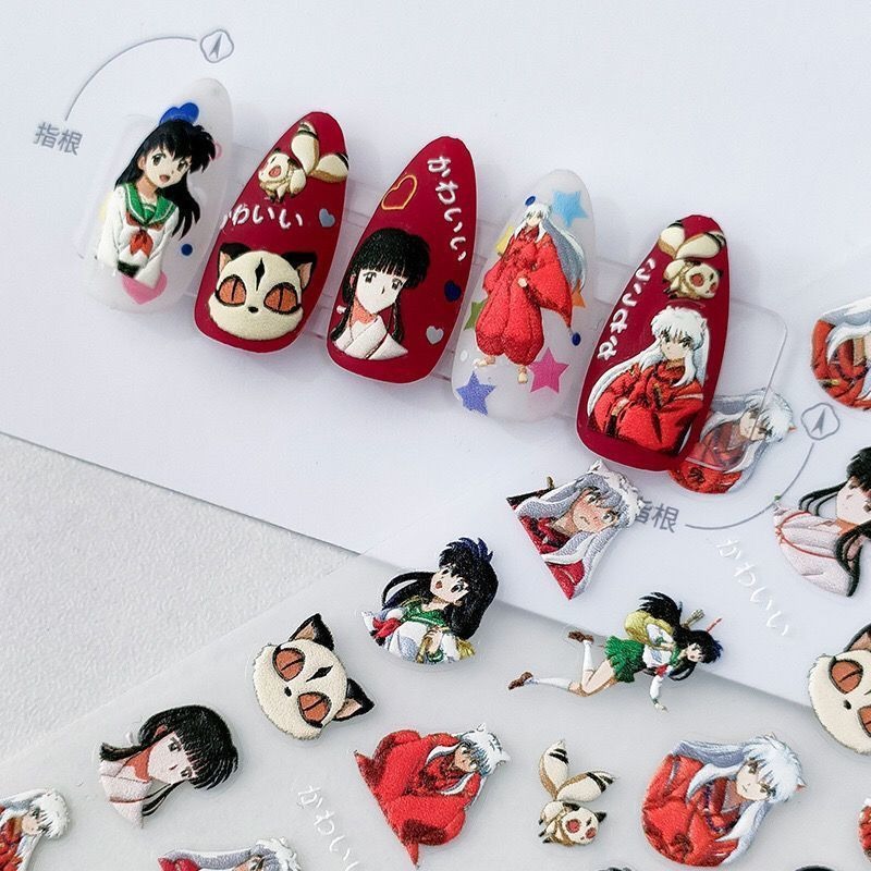 Inuyasha Relief Nail Stickers  - Nail Art One Piece 评论和价格