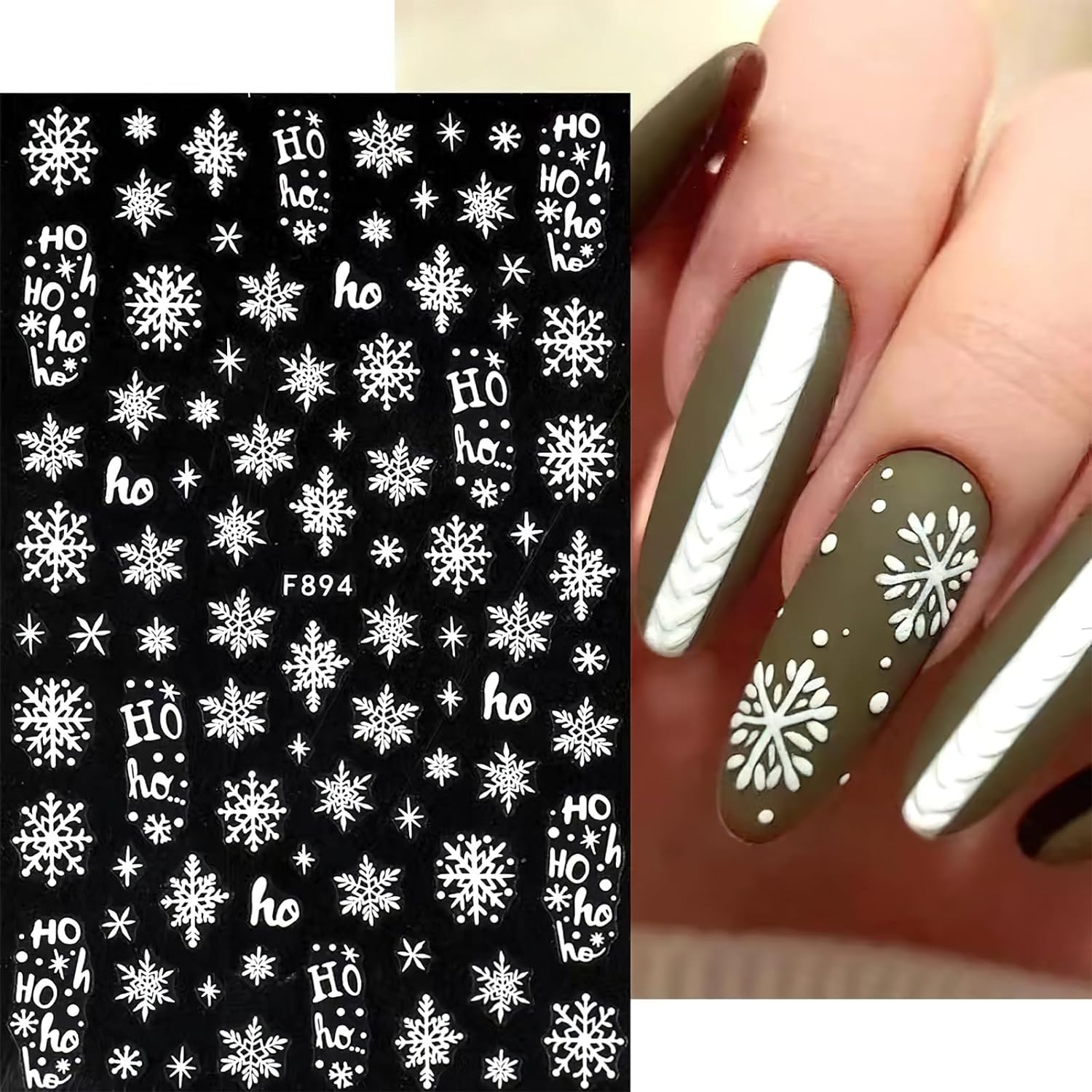 3D Snowflake Nail Art Decals W - Nail Art Xmas 评论和价格