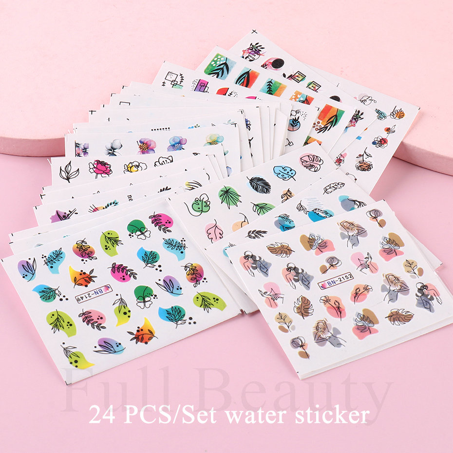 24pcs / Set Spring Summer nail - Nail Art Full Design 评论和价格
