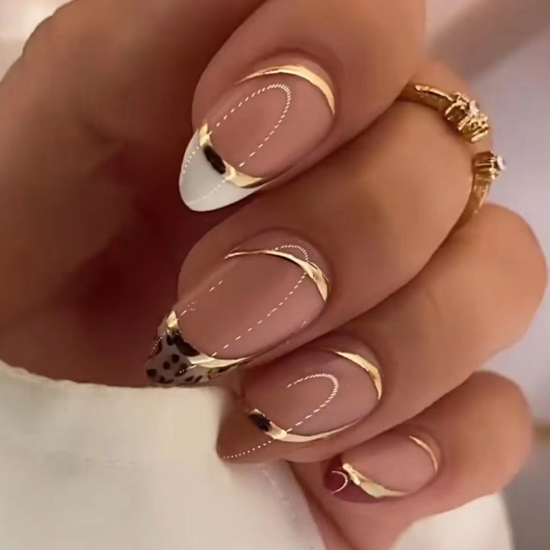 Medium fake nails for women gi - Nail Art Full Design 评论和价格