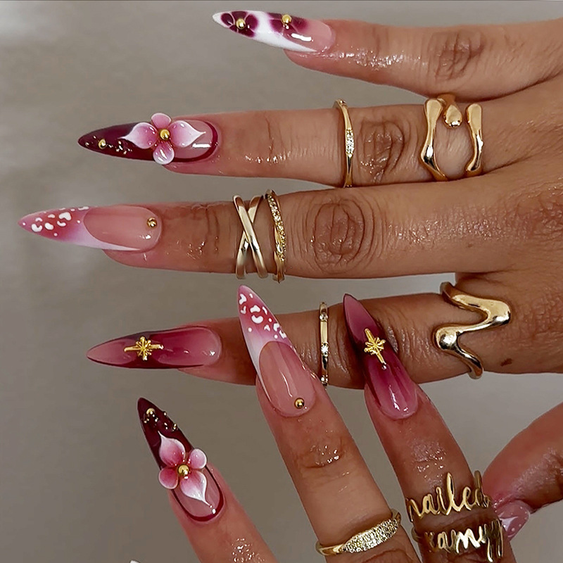 24Pcs French Blush Pink Design - Nail Art Full Design 评论和价格